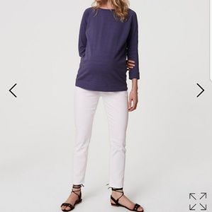 Loft Maternity Skinny Crop Jeans in White